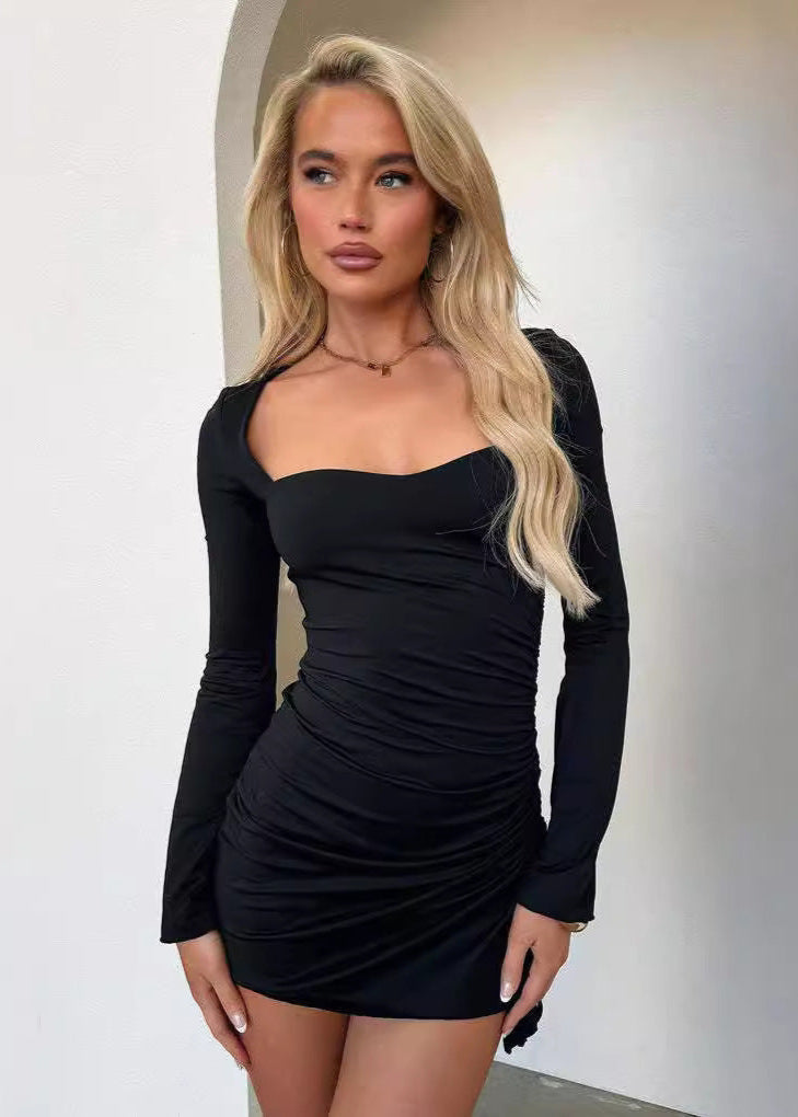 Ruched Celeste Long Sleeve Mini Dress