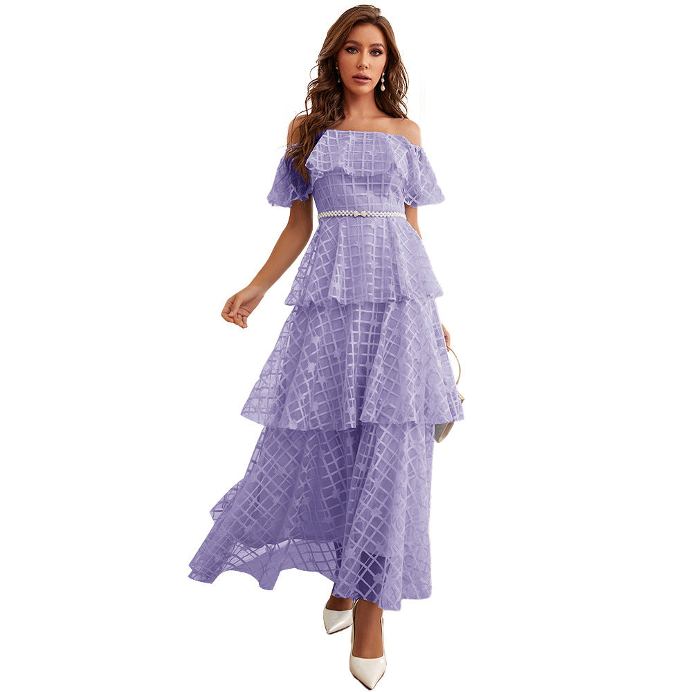 Maxi Dress High Waist off Neck Slim Chic Dress