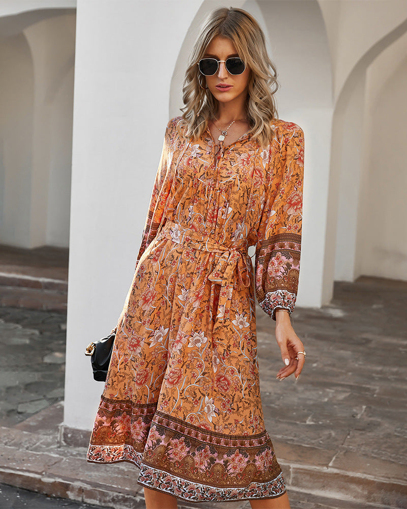 Wesley Satin Flower Ruffle Dress