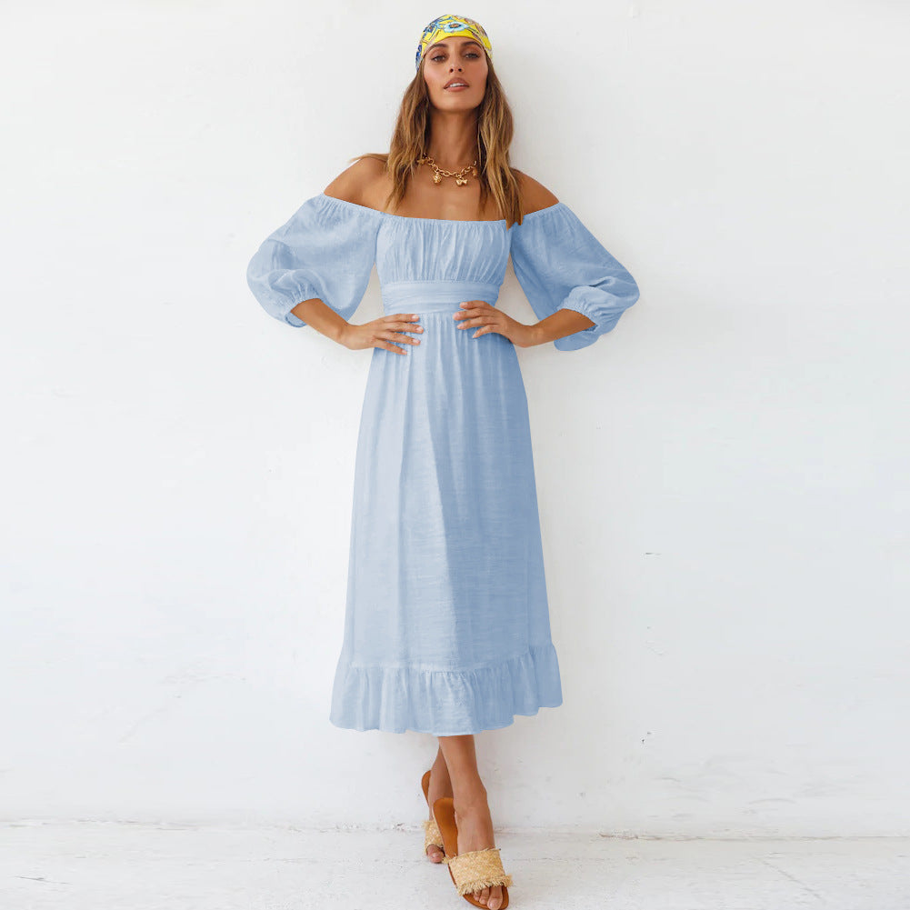 Puff Samantha Sleeve Midi Dress French Blue