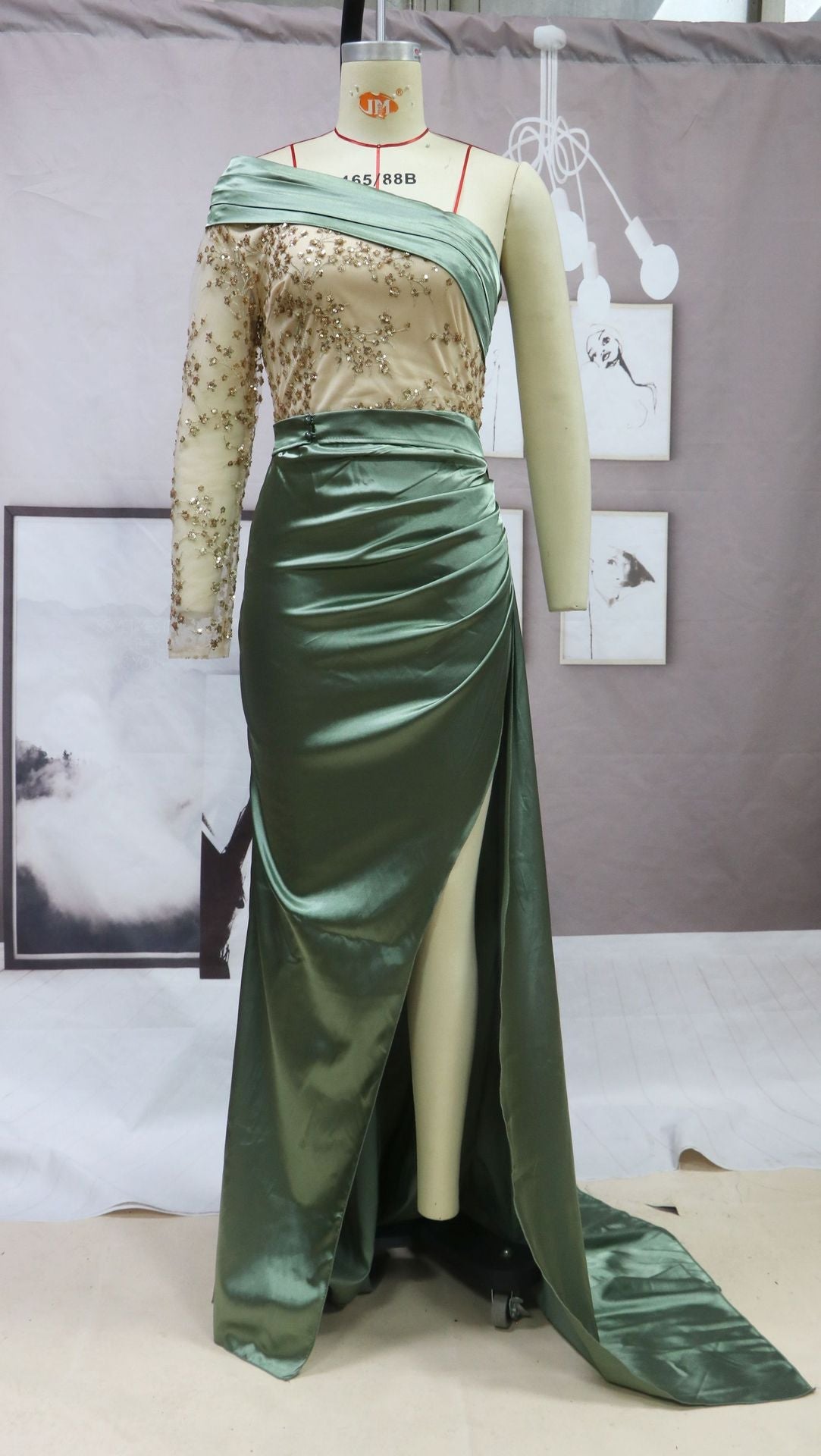 Kissnovaa - One-shoulder Sequin splicing Cocktail Dresses