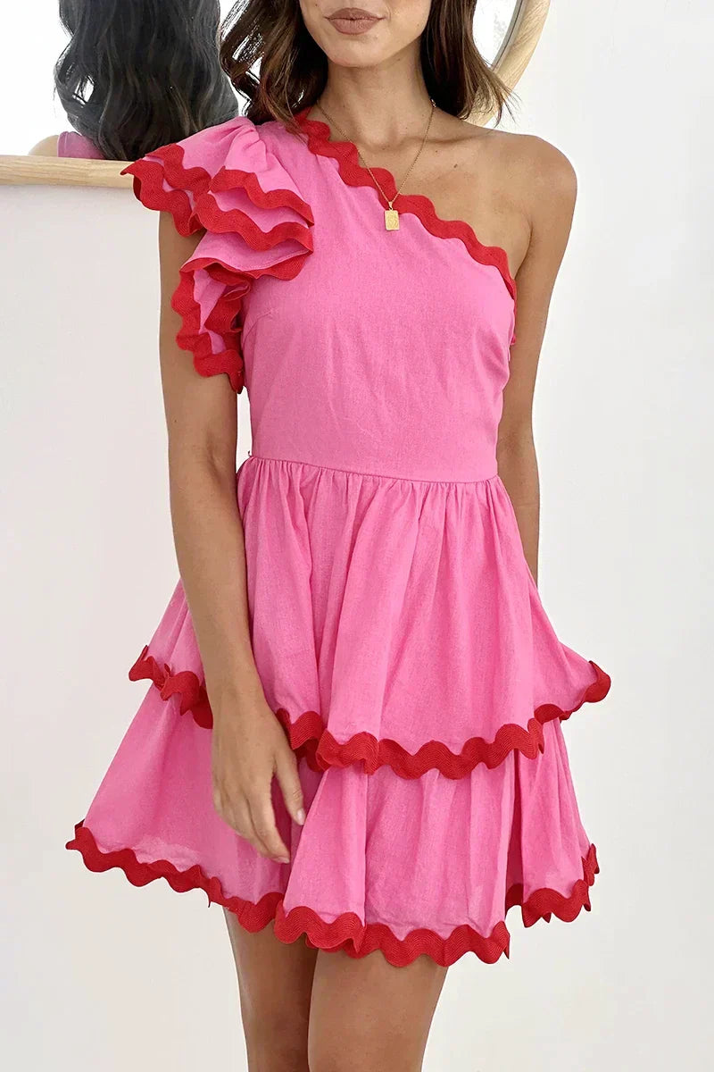 Chic Zaira Mini Dress Pink / Red Silhouette Collection