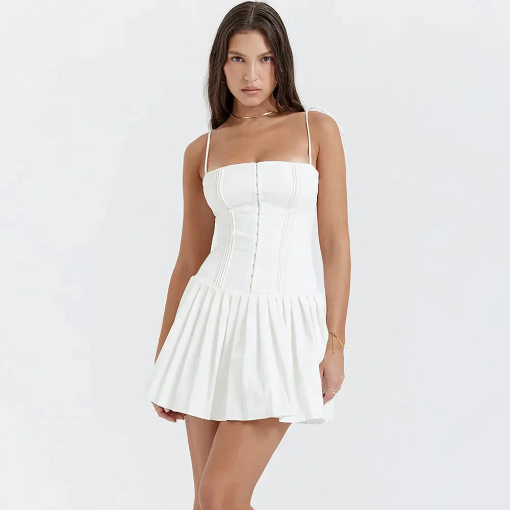 Corset Pleated Mini Dress