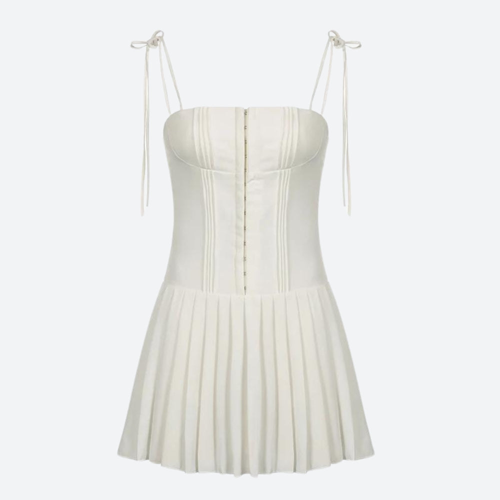 Corset Pleated Mini Dress