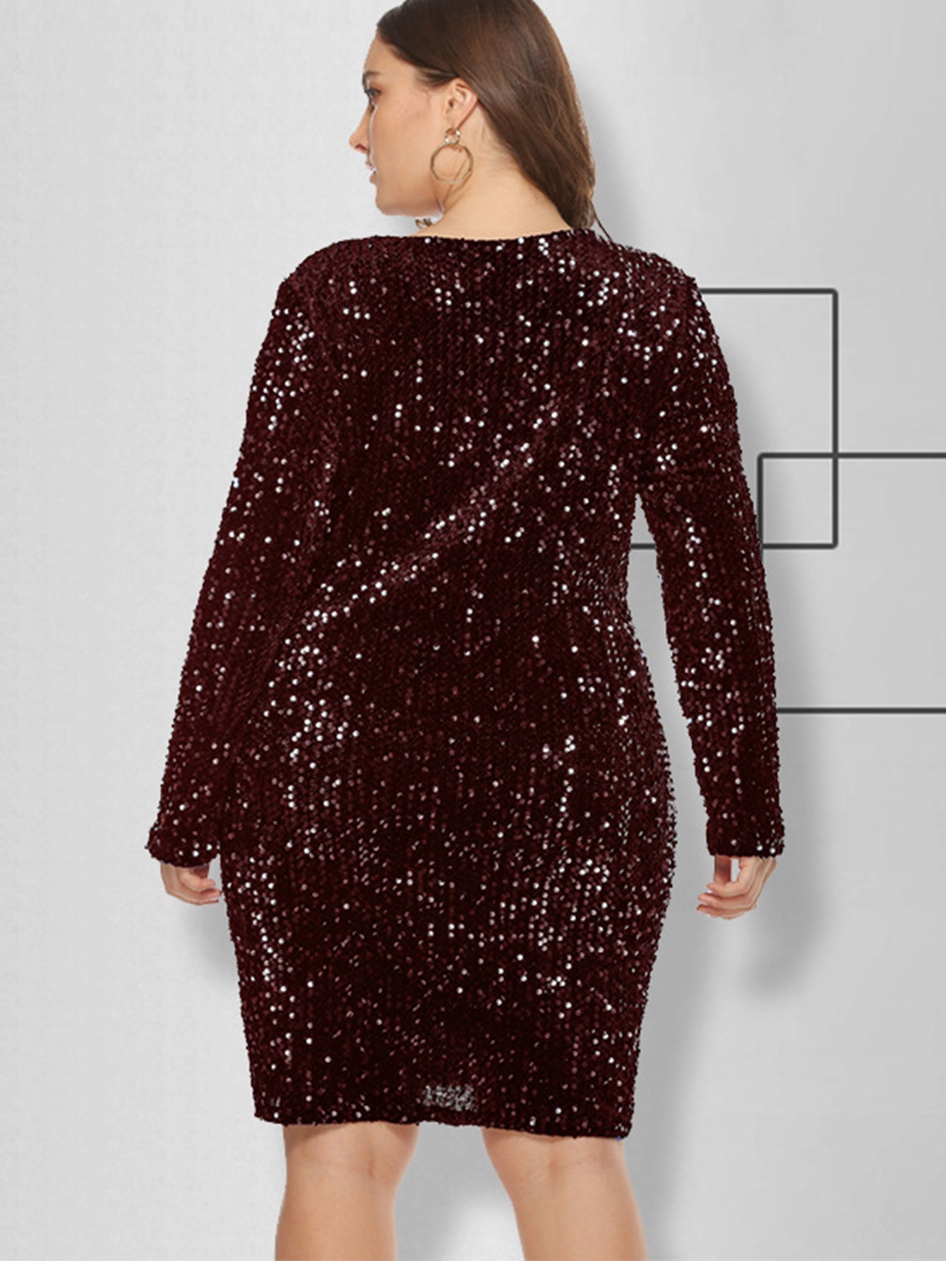 Size Plus Sequins Glitter Bodycon Dress