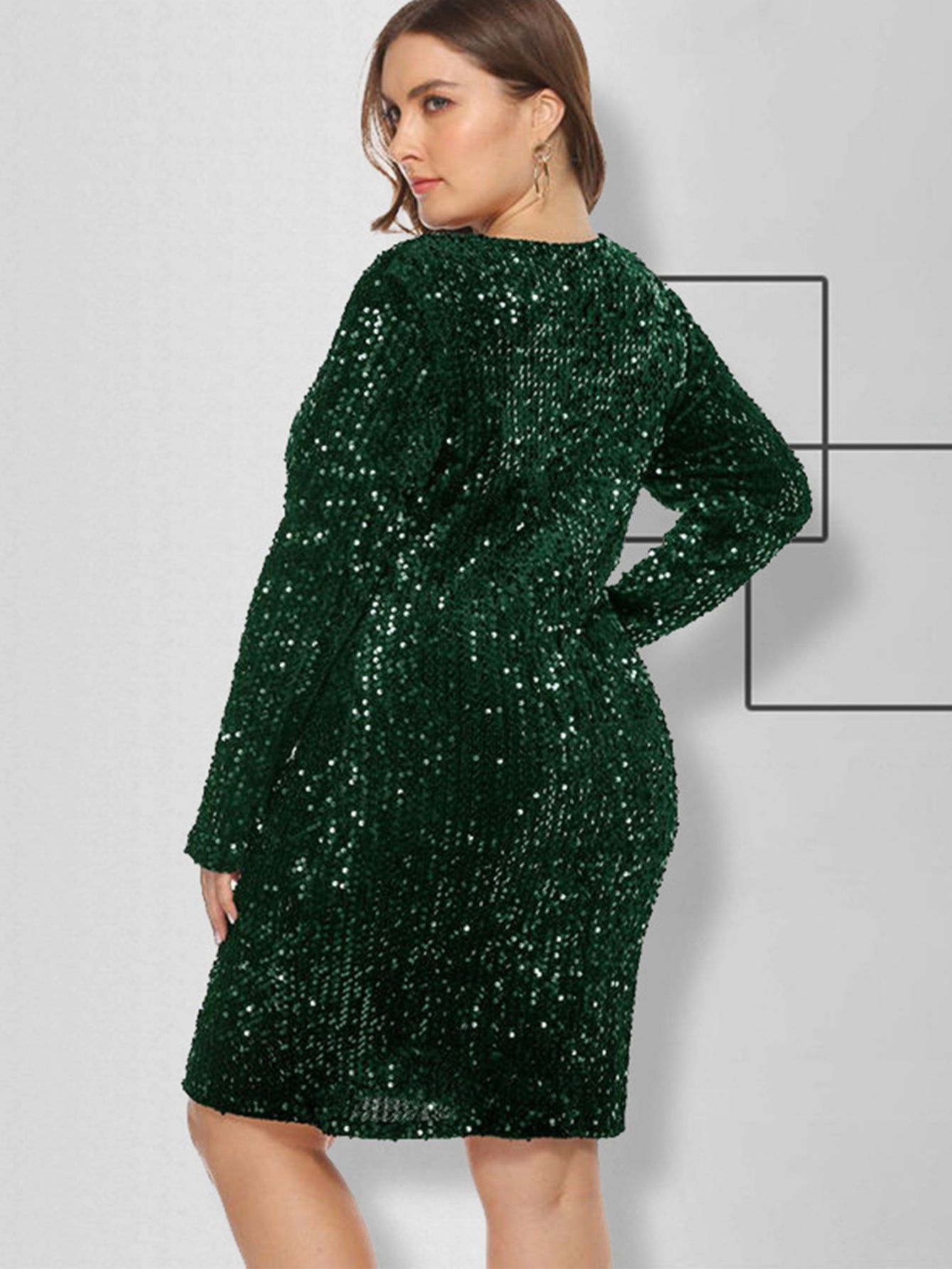 Size Plus Sequins Glitter Bodycon Dress