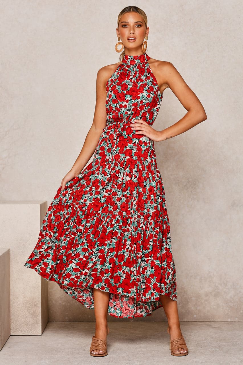 Polka Dot Print Women Bohemian Maxi Dress