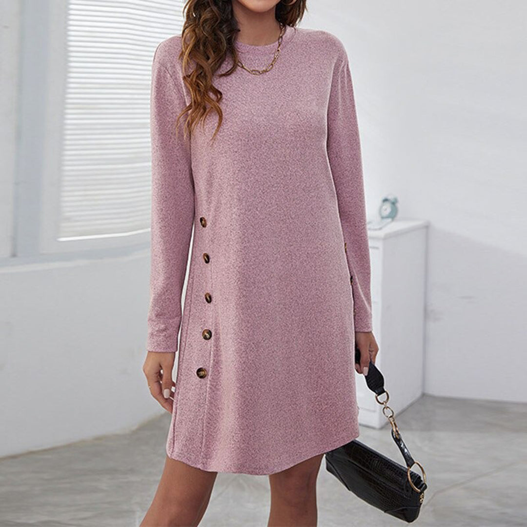 Aubrey Effortless Chic Easygoing Long Sleeved Mini Dress Everyday Luxe Edit