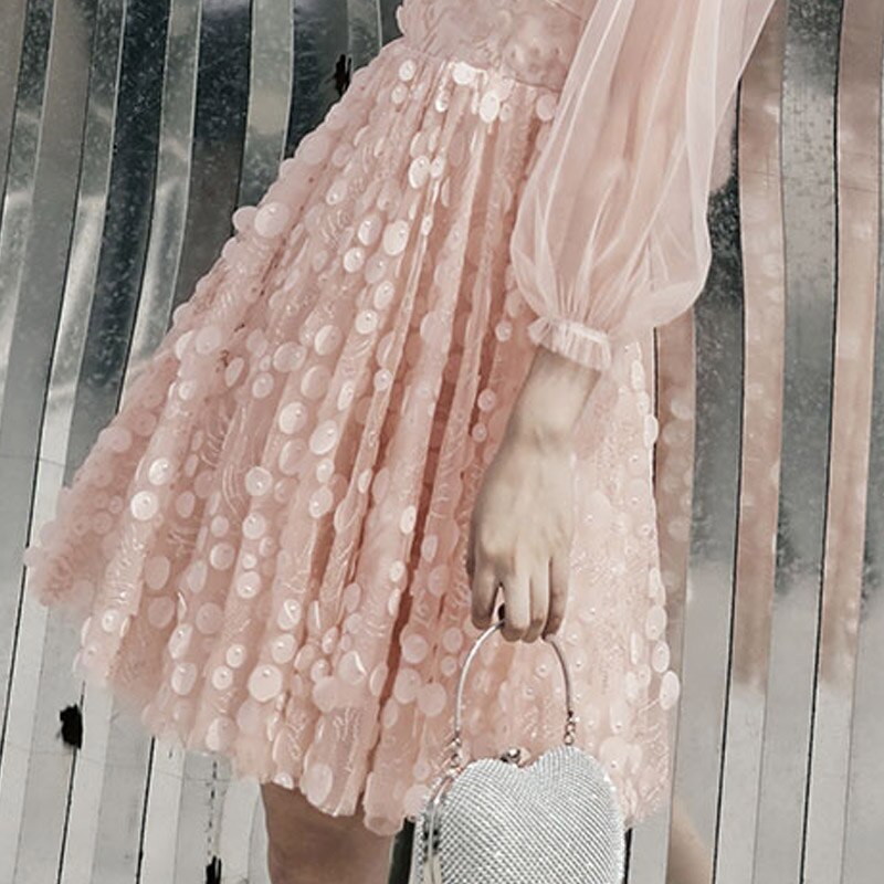 Kissnovaa - Appliques Fashion V-Neck Full Sleeves A-Line Prom Gowns