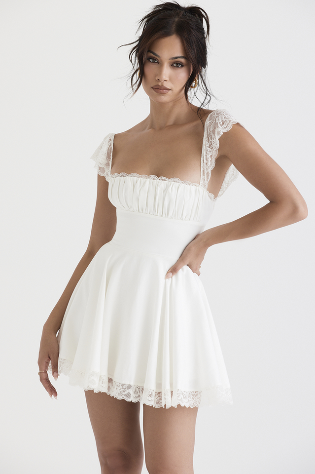 A-Line Lace Mini Dress