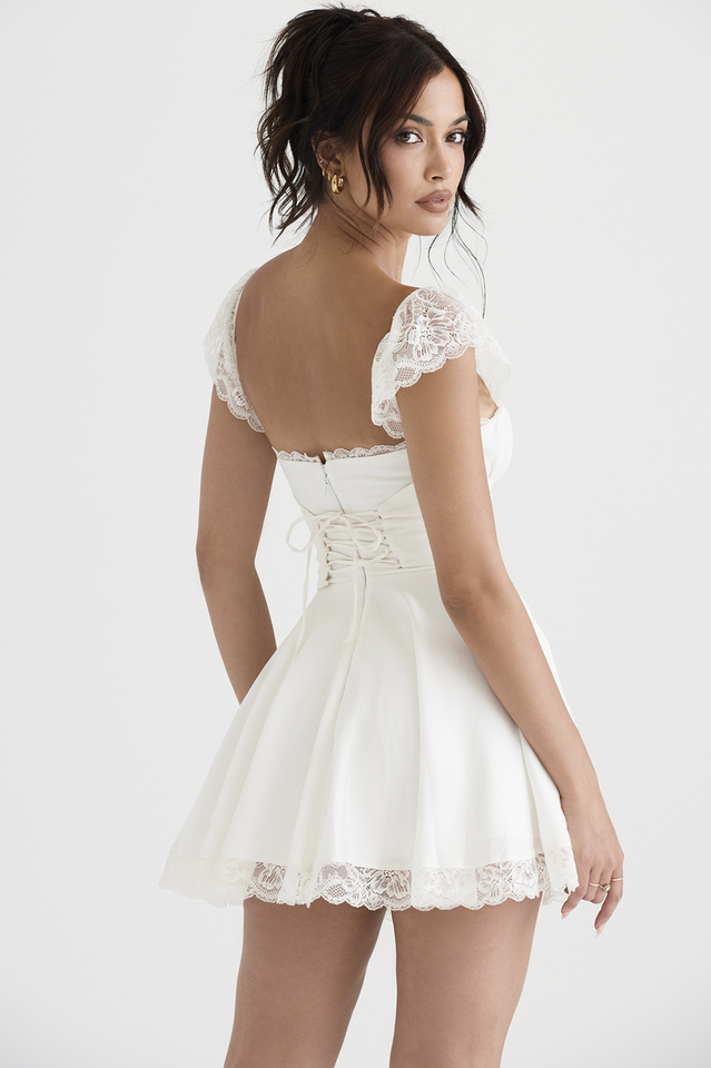 A-Line Lace Mini Dress