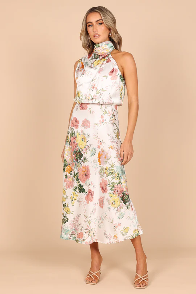 Halter Anabelle Neck Midi Dress