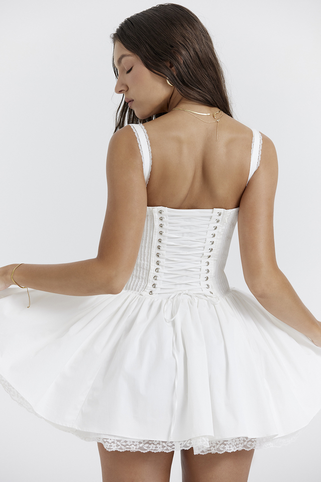White Pietra Corset Mini Dress