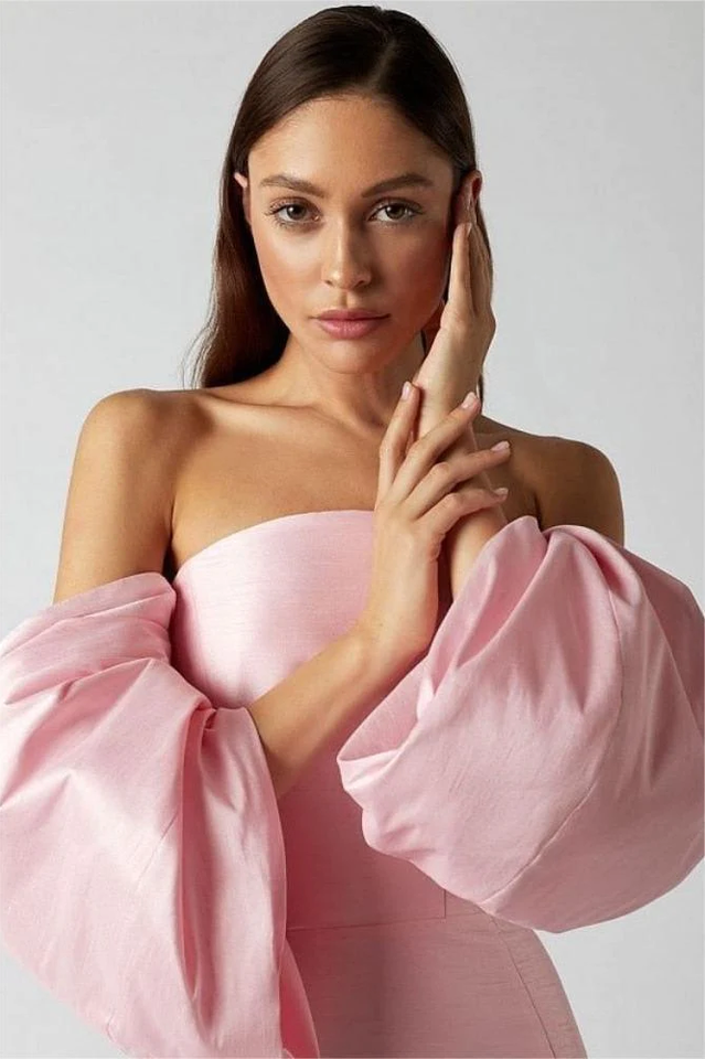 Sleeves Lantern Off Shoulder Mini Dress
