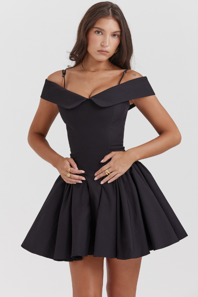 Black Elida Mini Dress