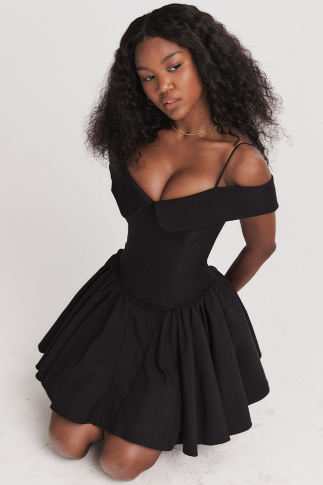 Black Elida Mini Dress