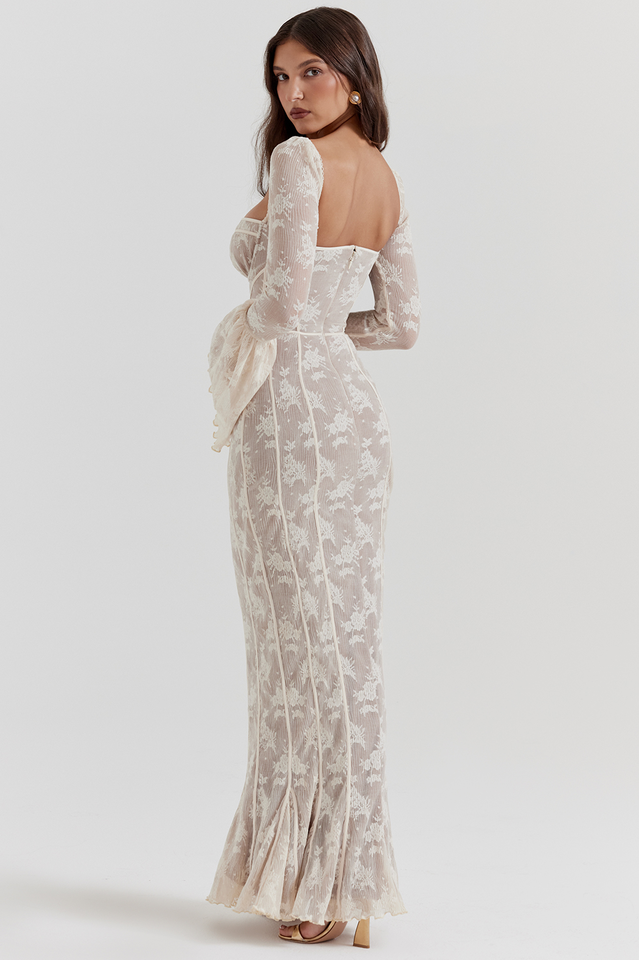 Delilah Classic Cream Lace Maxi Dress
