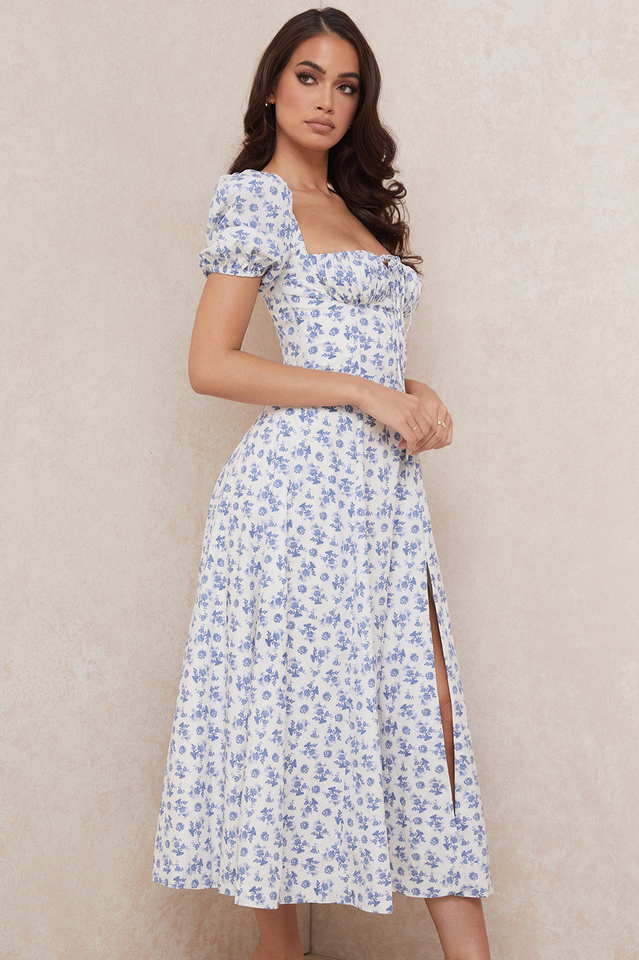 Tallulah Bloom Puff Sleeve Midi Dress