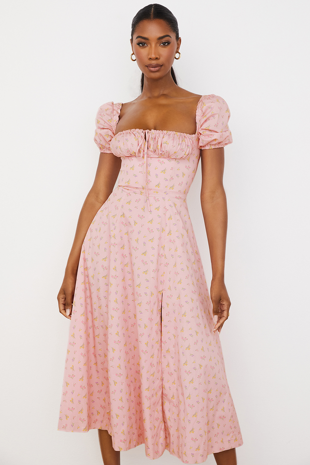 Tallulah Bloom Puff Sleeve Midi Dress
