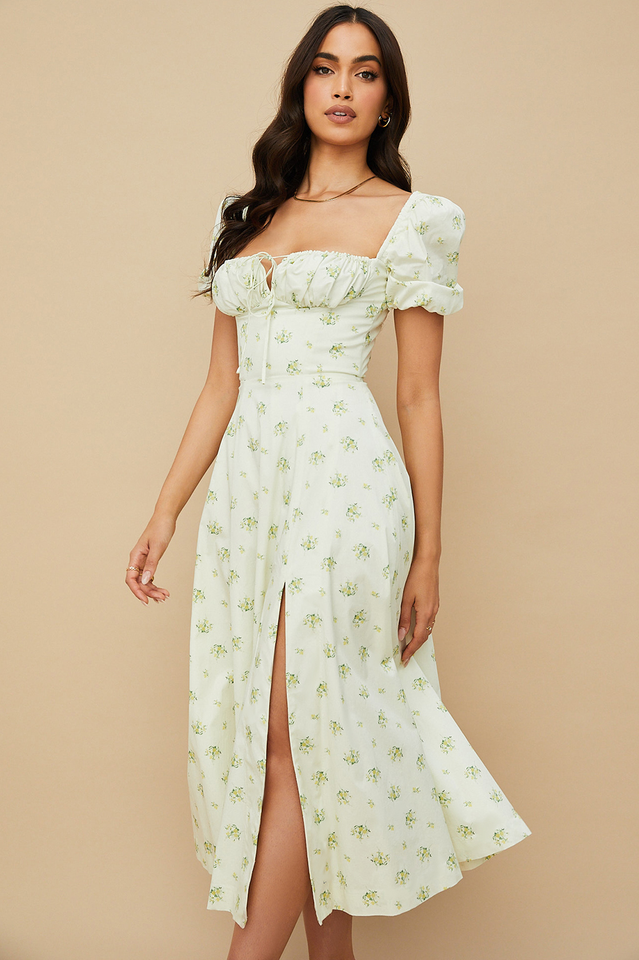 Tallulah Bloom Puff Sleeve Midi Dress