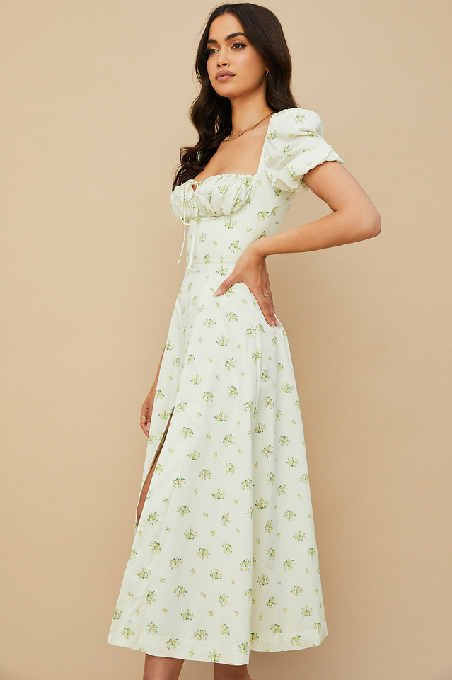 Tallulah Bloom Puff Sleeve Midi Dress