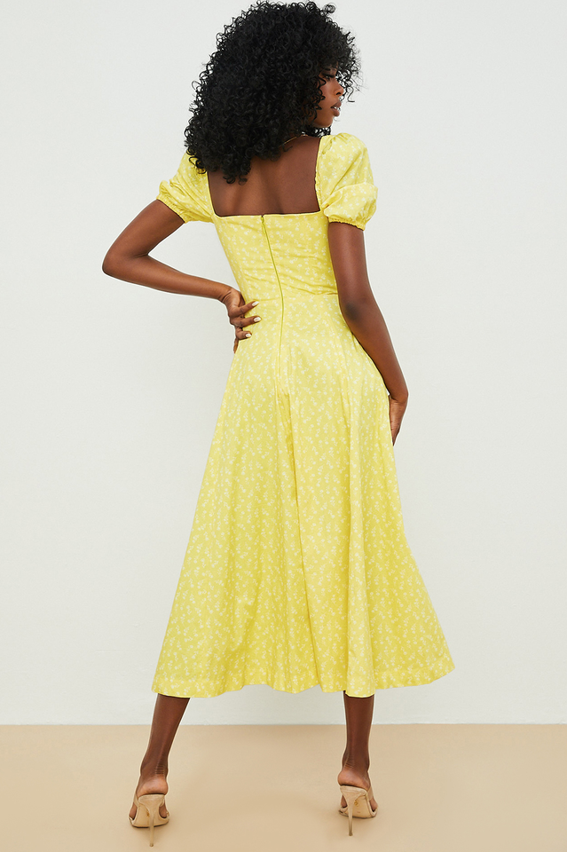 Tallulah Bloom Puff Sleeve Midi Dress