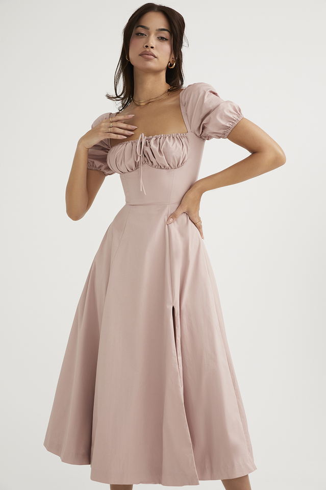 Tallulah Bloom Puff Sleeve Midi Dress