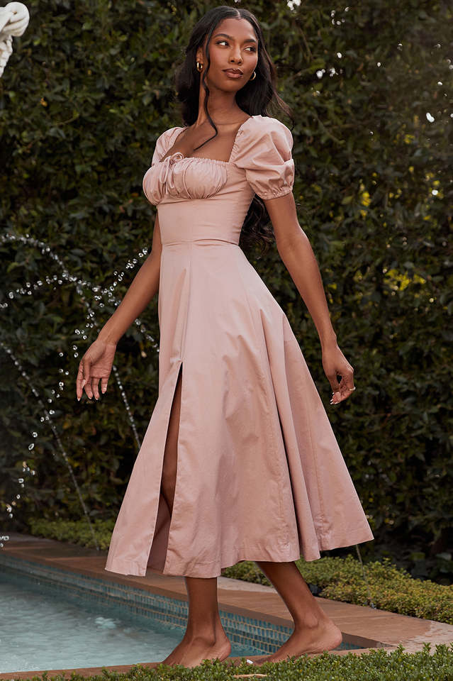 Tallulah Bloom Puff Sleeve Midi Dress