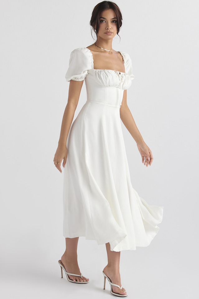 Tallulah Bloom Puff Sleeve Midi Dress