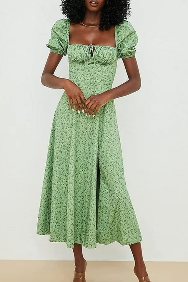 Tallulah Bloom Puff Sleeve Midi Dress
