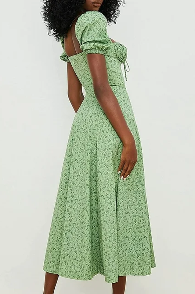 Tallulah Bloom Puff Sleeve Midi Dress