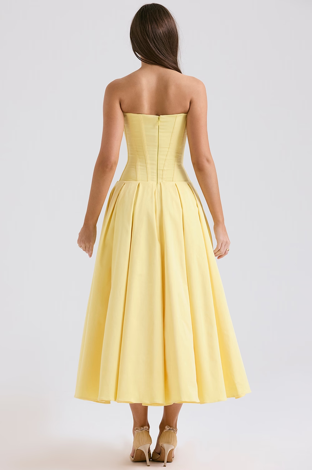 Black Lady Strapless Midi Dress