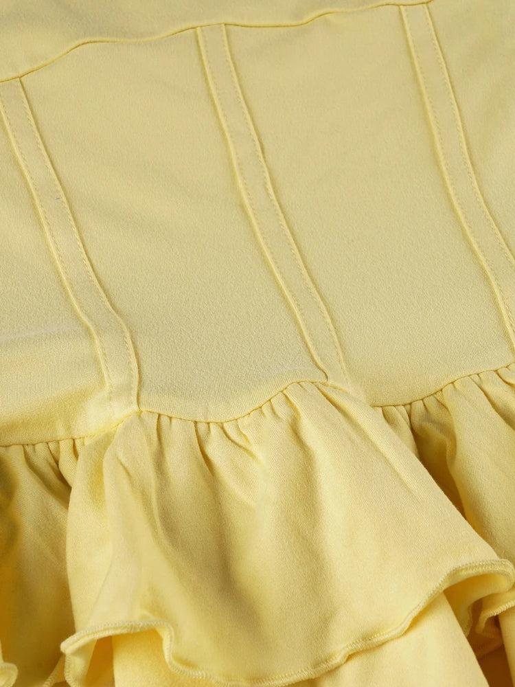 Halter Ruffled Mini Dress