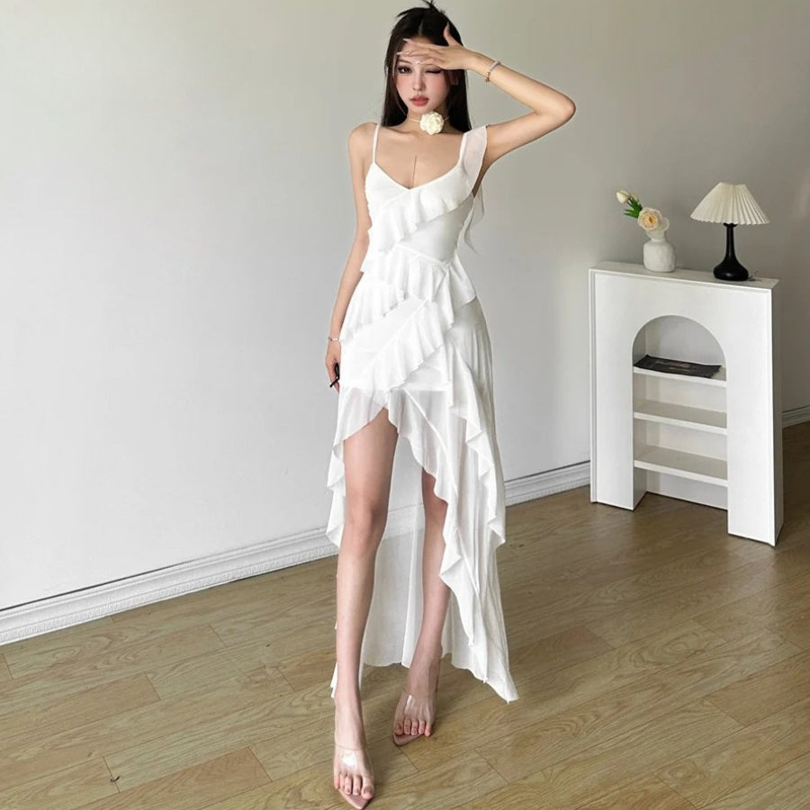 Mullet Ruffled Mini Dress