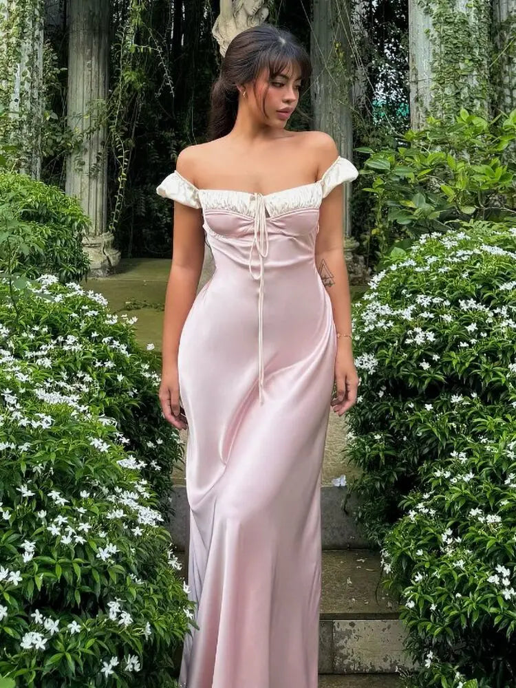 Satin French Bubble Tank Short Dress Women Lacing Retro Chic Sweet Strap Slim A Line Mini Dress Summer Clothes For Female