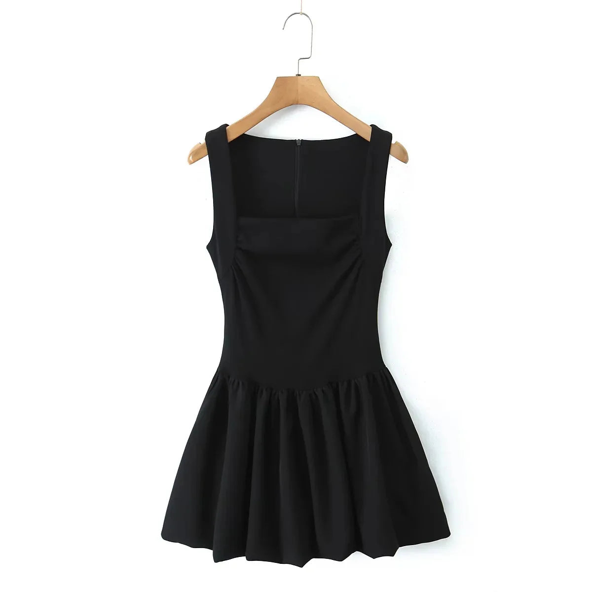Spring Pink Sweet Mini Dress Women Square Collar Sleeveless Short A line Vestidos Sophisticated Fashion Casual Female Dresses 2025