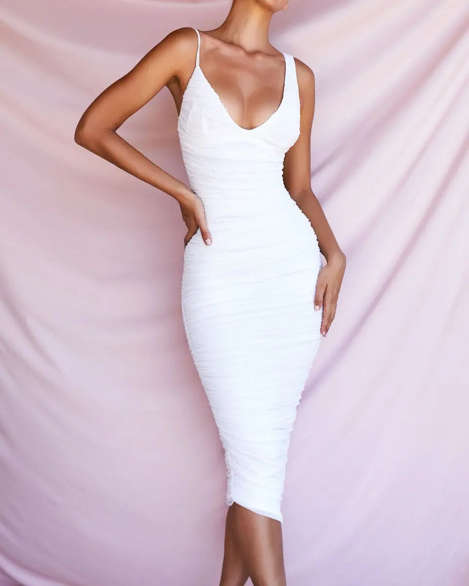 Ruched Goddess Evening Elegance