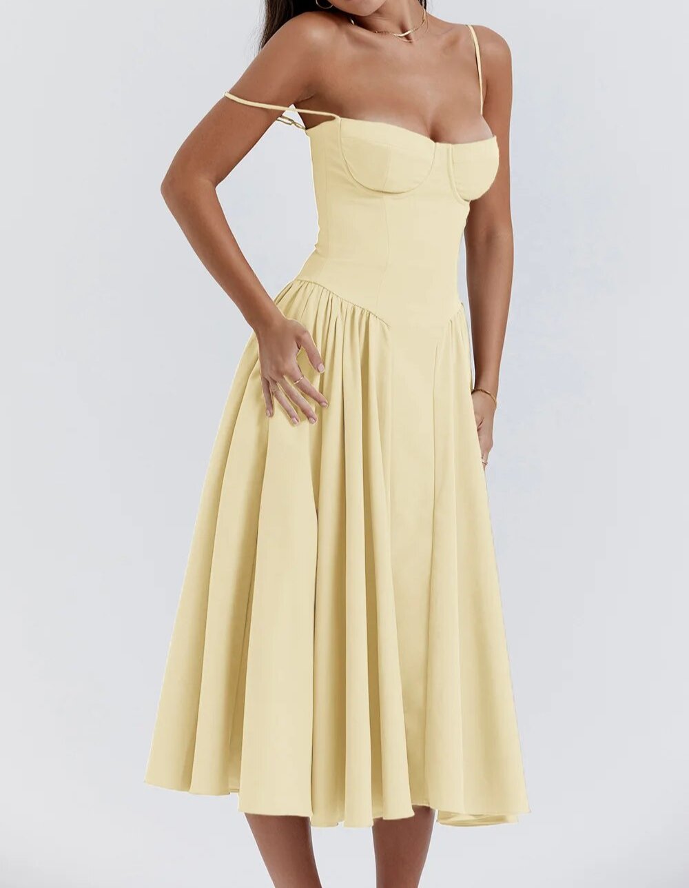 Sleeveless Carolyn Corset Midi Dress