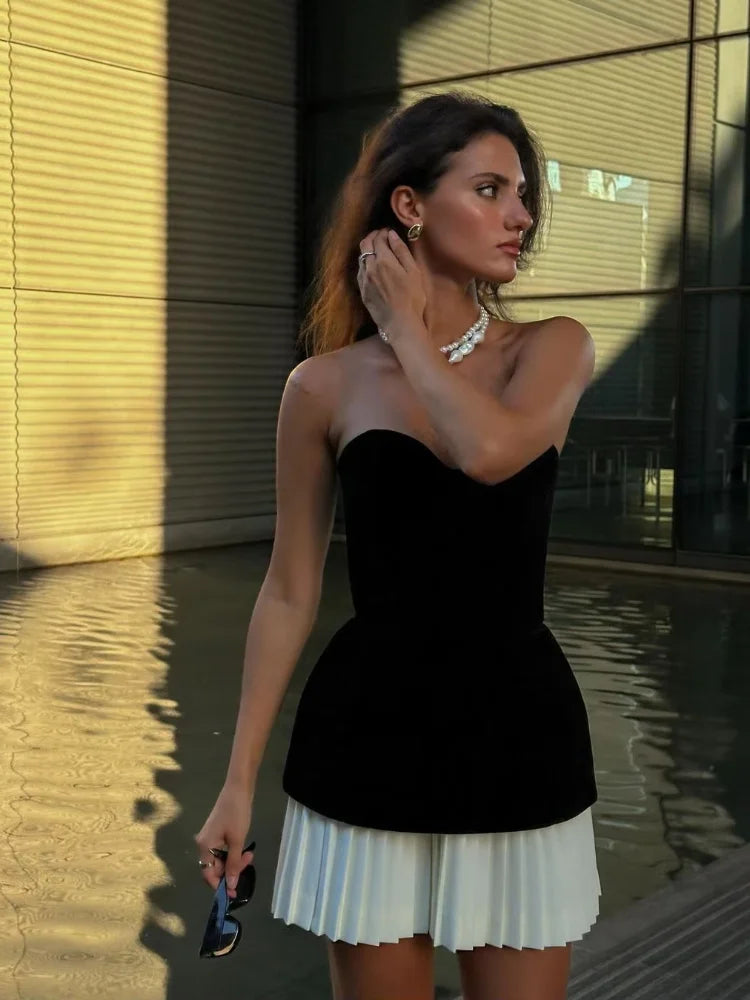Strapless Zara Velvet Backless Mini Dress