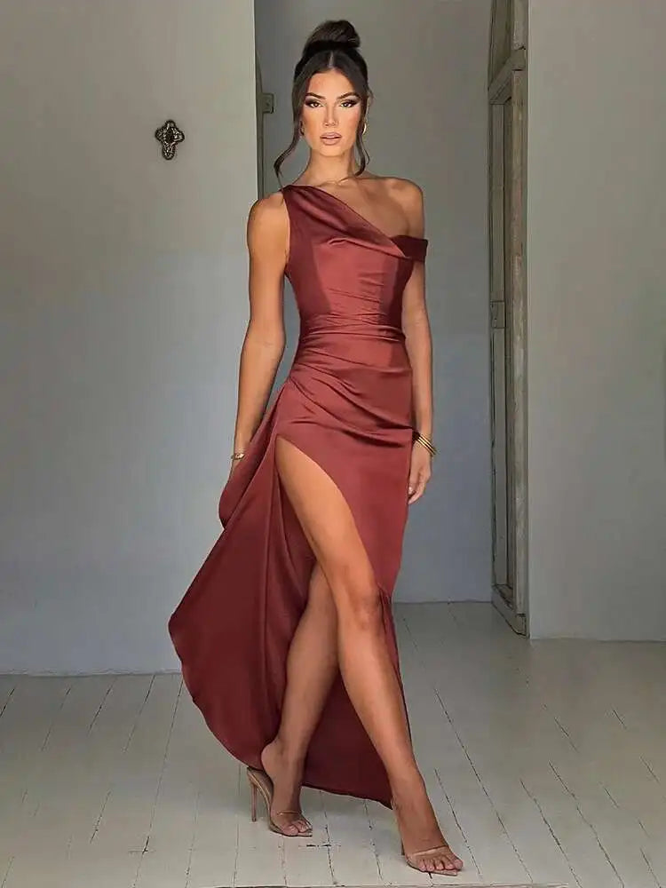 Ruffled Edition Asymmetrical Split Maxi Summer Dress