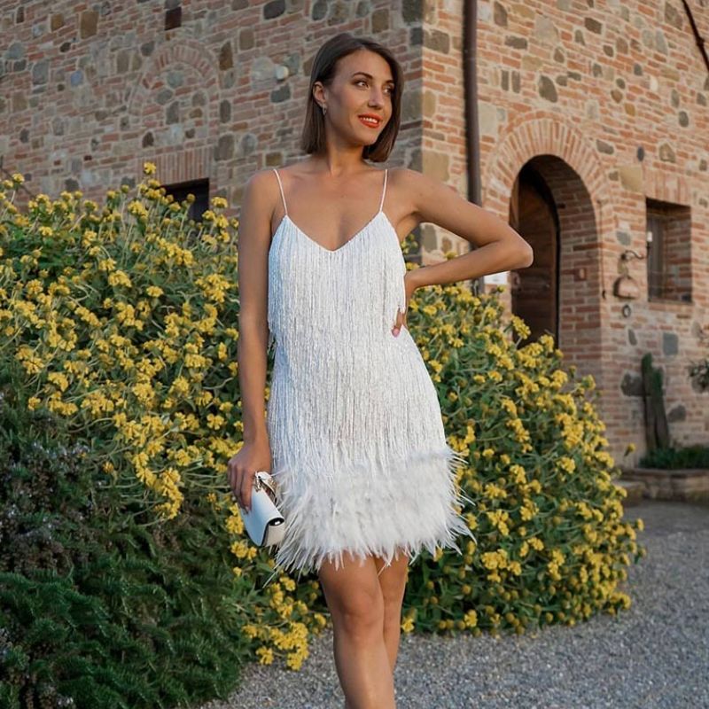 Aesthetic Silvia Pailletten Mini Dress Mit Quasten Premium Wardrobe Essential