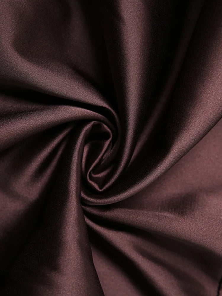 Ruffled Satin Mini Dress