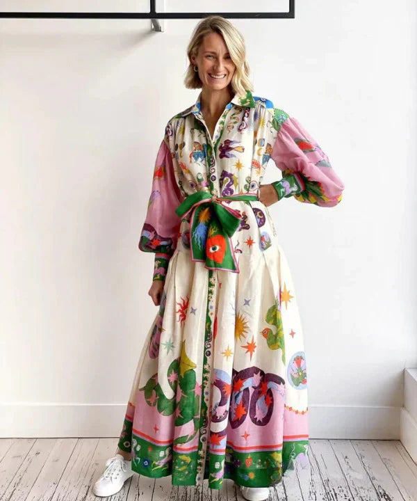Premium Ramona Creative Printed Maxi Dress for Modern Modern Wear