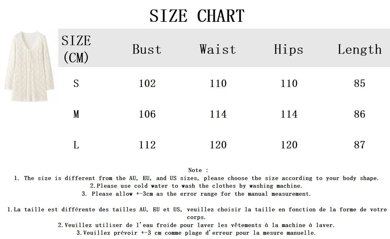 Solid Hollow Out Knitted Beach Dress Women V Neck Long Sleeve Lace up Vestidos Summer Alluring Fashion Holiday Mini Dresses