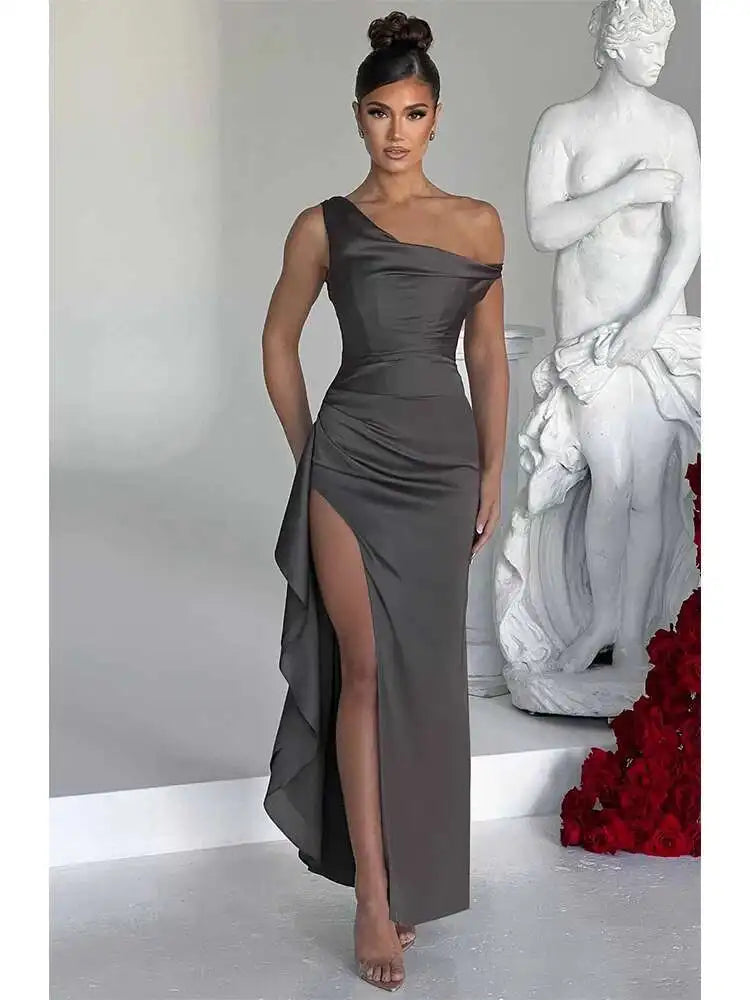Ruffled Edition Asymmetrical Split Maxi Summer Dress