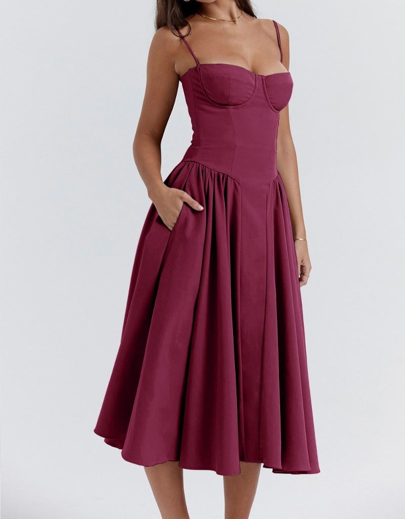 Sleeveless Carolyn Corset Midi Dress