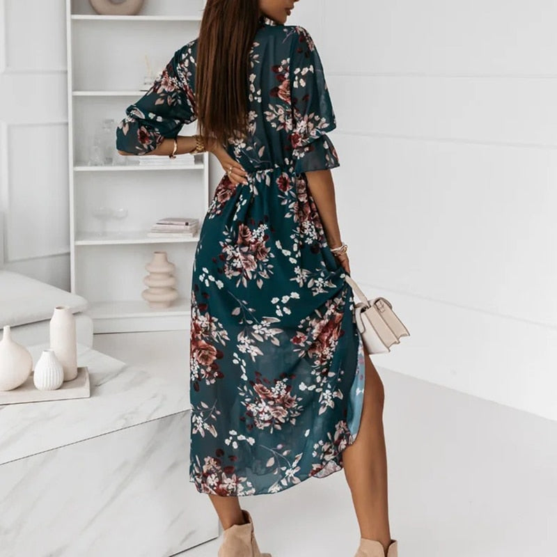 Premium Jacinta Midi Dress with Slit Evening Wear Edit
