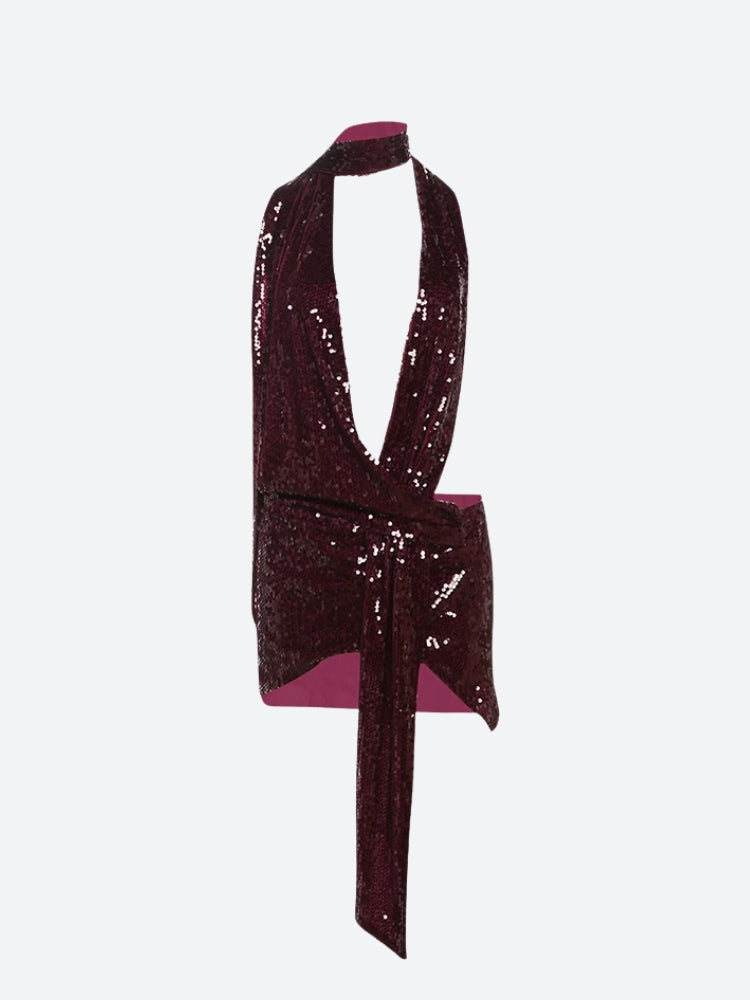 Backless Sequined Mini Dress