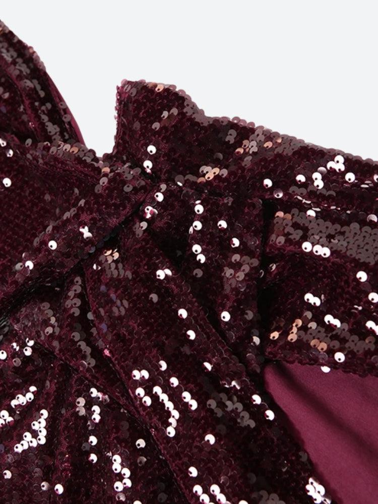Backless Sequined Mini Dress