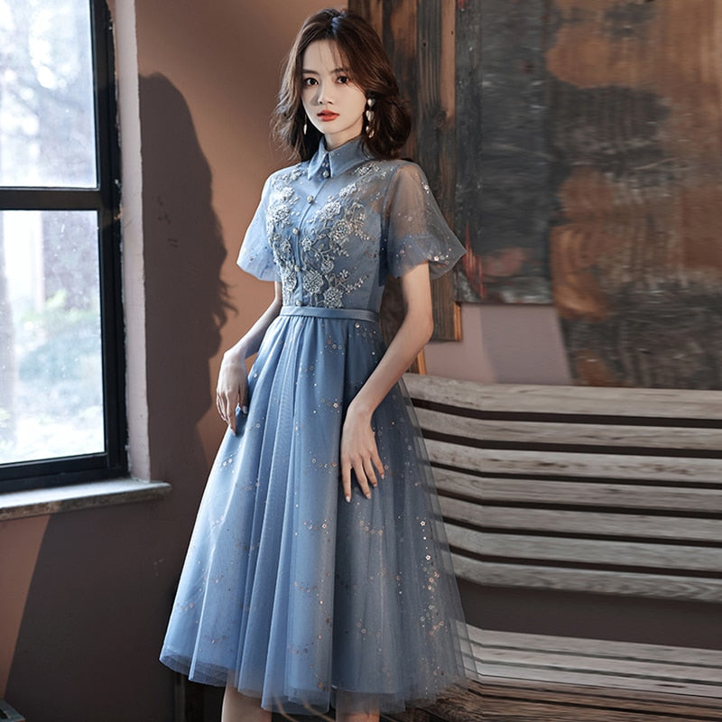 Kissnovaa - Sexy Lace Prom Dresses High Neck Party Graduation Dress Robe